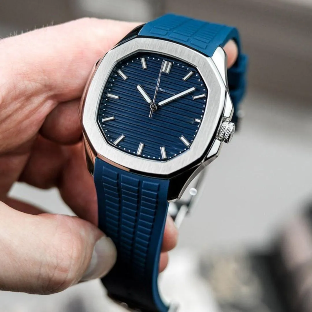 MZ1761200004BINB-media-2 Men's Water Resistant Quartz Watch with Textured Rubber Strap - Image 1