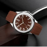 Men's Water Resistant Quartz Watch with Textured Rubber Strap - Image 4