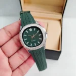 Men's Water Resistant Quartz Watch with Textured Rubber Strap - Image 5