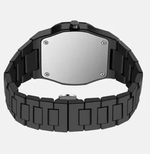 Men Carbon Fiber Black Arabic Aura Watch With Gift Box - Image 9