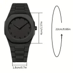 Men Carbon Fiber Black Arabic Aura Watch With Gift Box - Image 10