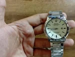 Men's Stainless Steel Round Dial Watch - Blue & White | Chain Strap Analog Watch for Men - Image 4