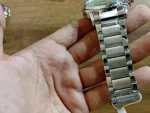 Men's Stainless Steel Round Dial Watch - Blue & White | Chain Strap Analog Watch for Men - Image 3