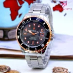 Men's Rolex Style Diver Watch with Date Function Silver Golden Dial