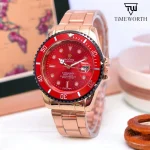 Men's Rolex Style Diver Watch with Date Function Silver Golden Dial - Image 5