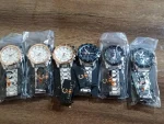 Men's Stainless Steel Chain Strap Watches Black Golden