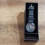 Men's Black PU Leather Watch with Date Function