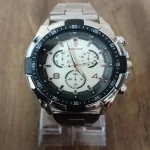Men's Stainless Steel Chronograph Watch Rose Gold Dial Silver Black - Image 3