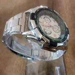 Men's Stainless Steel Chronograph Watch Rose Gold Dial Silver Black - Image 8