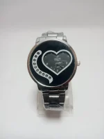 Stainless Steel Heart Watch for Women with Rhinestones - Image 2