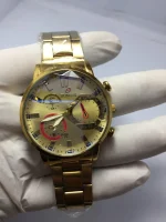All-Gold Chronograph Watch for Men - Stainless Steel Chain Strap Multifunction Dial - Image 3