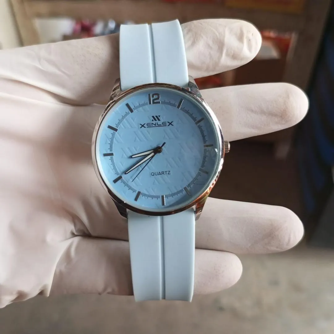 MZ1885200153QRBR-media-1 Men's Light Blue Textured Dial Watch with Silicone Strap - 45mm Sporty Analog Watch - Image 1