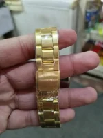 AW Gold Tone Quartz Watch with Heart Bezel - Image 4