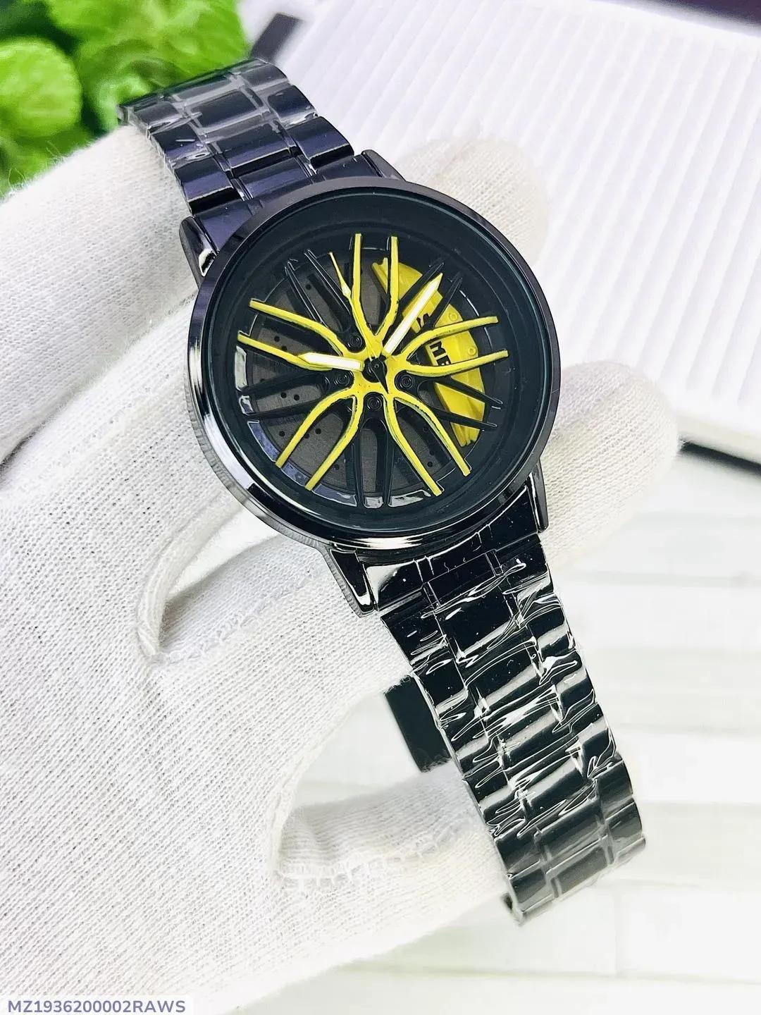 MZ1936200002RAWS-media-3 Men's Stainless Steel Yellow Black Dial Watch 22mm - Image 1