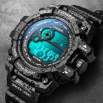 Men's Sports Watch Black Blue Water Resistant 24Hr Display