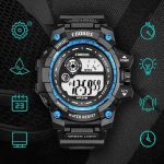 Men's Sports Watch Black Blue Water Resistant 24Hr Display - Image 2