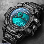 Men's Sports Watch Black Blue Water Resistant 24Hr Display - Image 5