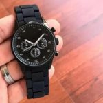 Men's Black Rubber Strap Watch 24mm Analogue Daily Wear