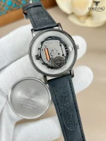 Men's Black Leather Round Dial Watch 20mm - Image 8