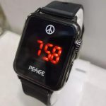 Men's Red LED Digital Watch with Black Leather Strap - Waterproof Sports Watch - Image 3
