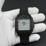 Black Diamond Luxury Men's Watch Stainless Steel Chain Strap