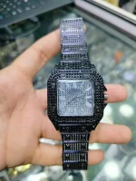 Black Diamond Luxury Men's Watch Stainless Steel Chain Strap - Image 4