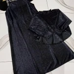 Black Glitter Maxi Dress 2Pcs Set Party Wear