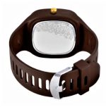 Men's Brown Silicone Analog Watch with Gold Accents - Sweat Resistant Everyday Watch - Image 4
