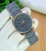 Men's Rose Gold Chronograph Watch Black Carbon Strap - Image 4