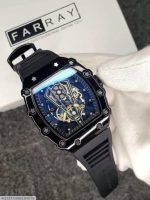 Men's Black Square Skeleton Watch with Skeleton Dial - Image 7
