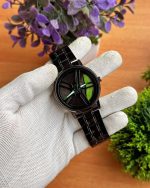 Men's Stainless Steel Spinning Watch Blue Dial Black Strap 30mm - Image 3