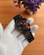 Men's Stainless Steel Spinning Watch Blue Dial Black Strap 30mm - Image 4