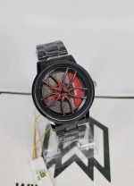 Men's Stainless Steel Spinning Watch Blue Dial Black Strap 30mm - Image 6
