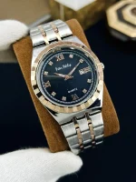 Men Rolex Style Quartz Watch Brown Gold Silver - Image 4