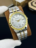 Men Rolex Style Quartz Watch Brown Gold Silver - Image 6