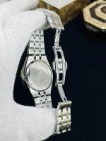 Men Rolex Style Quartz Watch Brown Gold Silver - Image 7