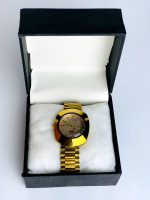 Men's Gold Stainless Steel Watch with Red Accents - Image 3