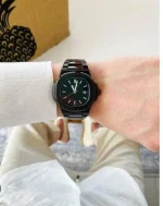 Men's Black Stainless Steel Ultra Thin Quartz Watch - Image 4