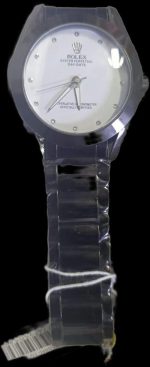Men's Rolex Oyster Perpetual Day-Date Watch with Clear Strap