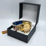 Luxury Gold-Tone Men's Watch with Crystal Dial & Quartz Movement - Image 5