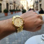 Luxury Gold-Tone Men's Watch with Crystal Dial & Quartz Movement - Image 6