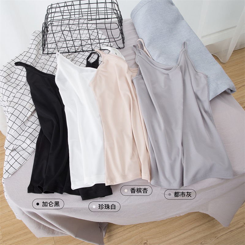 MZCHYHAM1335-media-2 Women Ice Silk V-Neck Camisole Loose Summer Top - Image 1