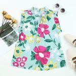 Women Floral Ruffled Sleeveless Top Summer Light Blue - Image 2