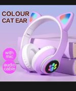 Cat Ear Wireless Bluetooth Headphones with RGB LED Lights & Built-in Mic – Stereo Bass Sound, Bluetooth & AUX Mode, Adjustable Over-Ear Headset for Kids, Teens & Girls - Image 4