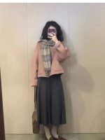 Pink Wool Coat for Women — Korean Style Winter Coat - Image 2