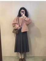 Pink Wool Coat for Women — Korean Style Winter Coat