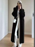 Women Faux Mink Velvet Long Cardigan — Winter Loose Knit Coat - Image 5