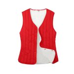 Women Red Quilted Warm Winter Vest — Fleece Lined Cotton - Image 2