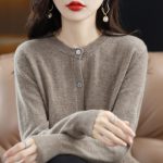 Women Purple Knitted Cardigan — Spring Long Sleeve Sweater - Image 2