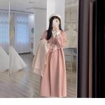 Women's Cream Woolen Double Breasted Coat — Hepburn Style